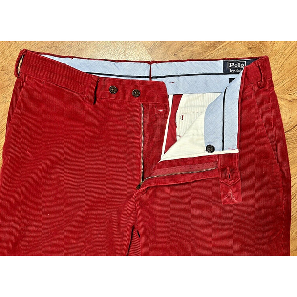 Vtg Polo Ralph Lauren Red Corduroy Pants Men’s 36x30 - Picture 8 of 8